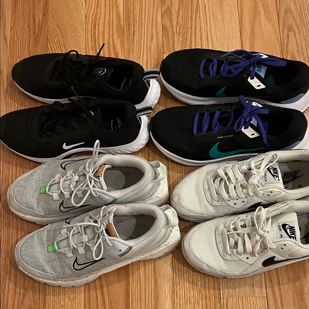 Nike Women’s Athletic Shoes - Black, Gray, and White